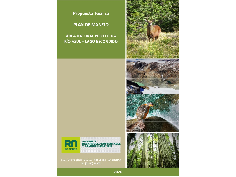 Propuesta tcnica  Plan de Manejo del rea Natural Protegida Ro Azul - Lago Escondido (ANPRALE)