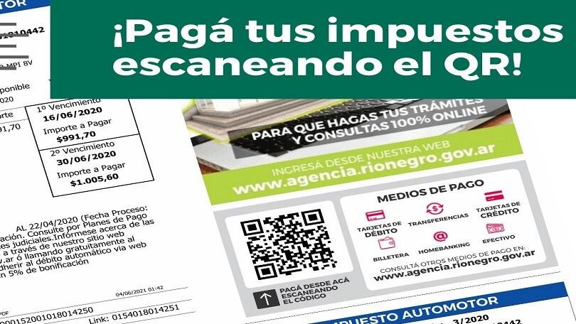 Ahora los impuestos los pod�s pagar escaneado el QR